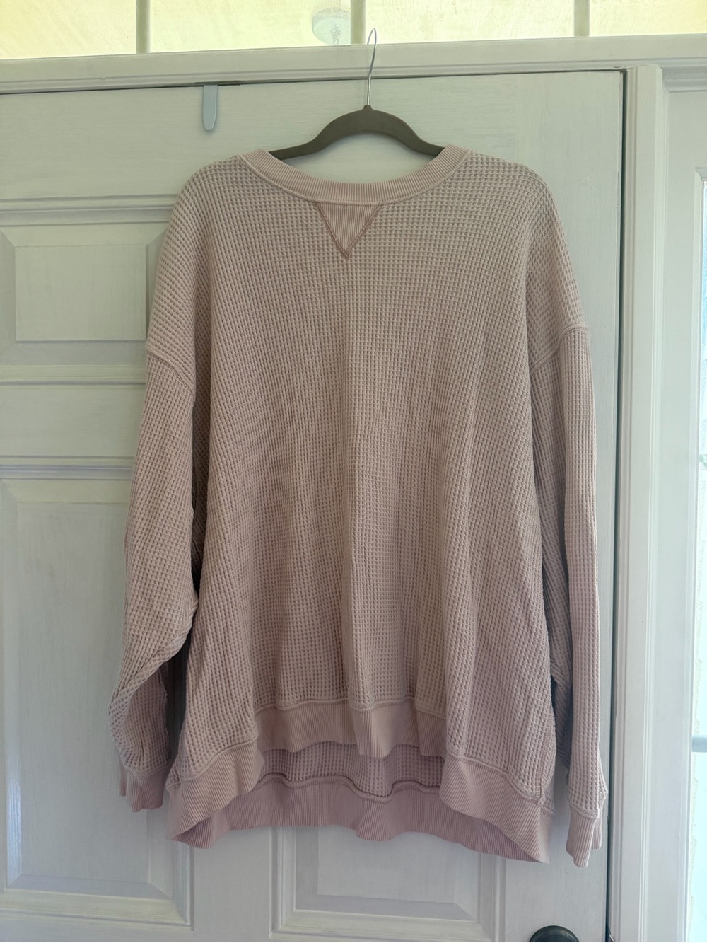 Aerie Waffle-Knit Pullover Sweater - Blush